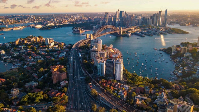 Sydney Harbour Bridge aerial view